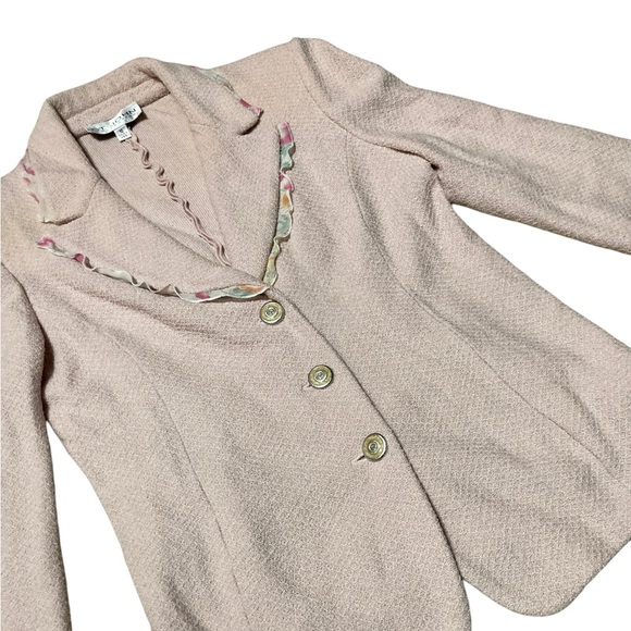 St. John Basics Santana Knit Blazer Jacket Women’s Size 10 in Light Pink - Picture 3 of 8